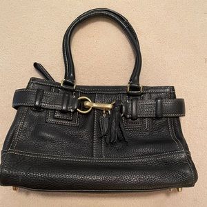 Coach Pebbled Leather Shoulder Bag, Black